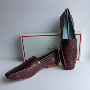 Frances Valentine Brown Leather Loafers
